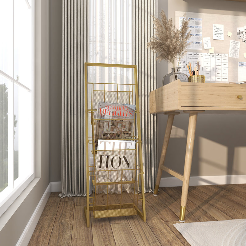 Mercury Row® Metal 4 Slot Magazine Holder with Tall Stand